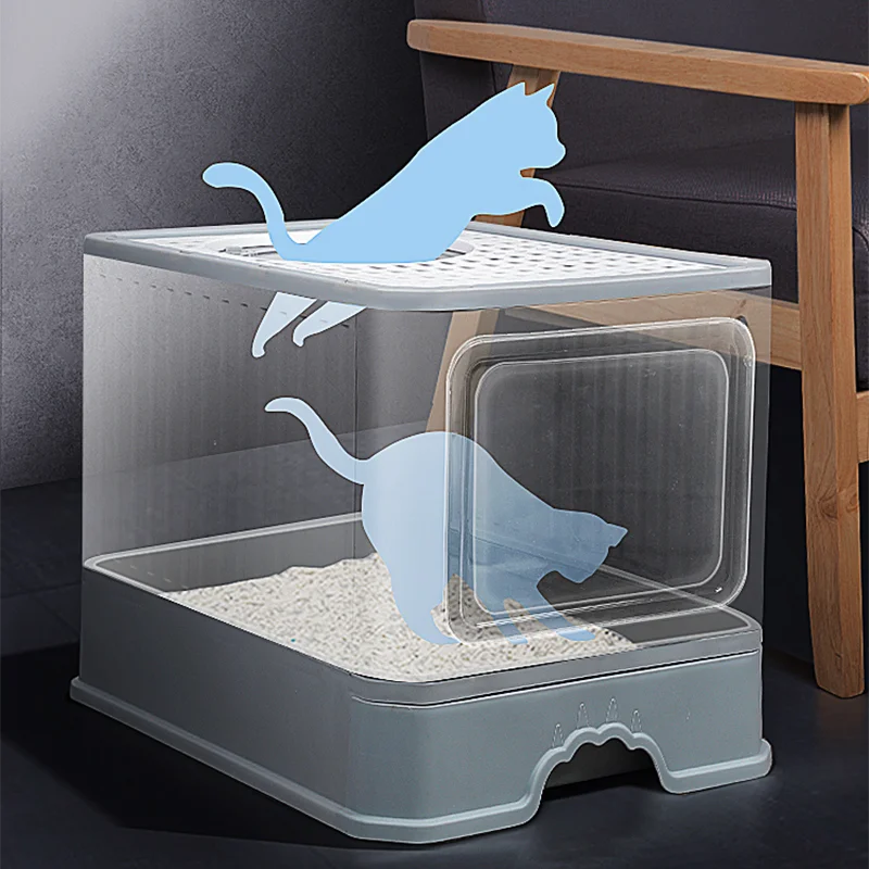 Litter Box Sandbox Cat Bedpans Toilet Self-Cleaning Shovel Enclosed Cat Bedpans Door Covered Arenero Gato Litter Box Furniture