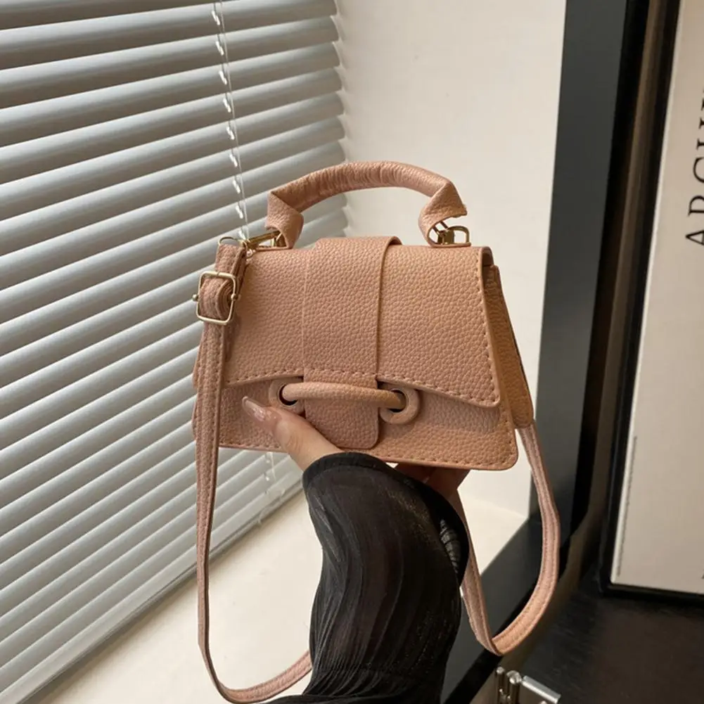 Lightweight Shoulder Bag Mini Square Purse Women Pu Leather Shoulder Bag Stylish Top Handle Handbag with Removable for Commuting