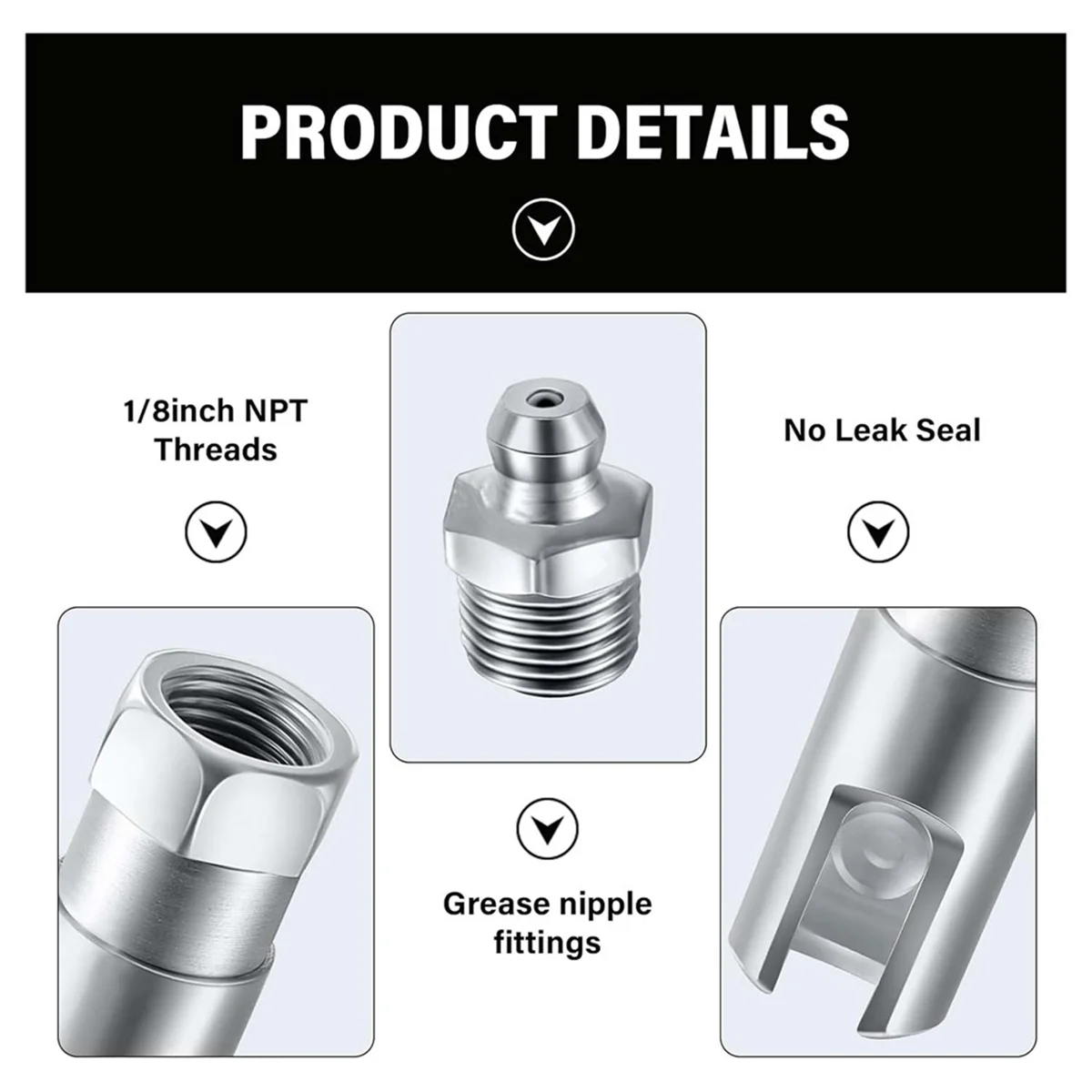 Grease Coupler Right Angle 90 Degree Push-Fit Slotted Grease Fitting with 1/8inch NPT Threads Slotted Grease Coupler