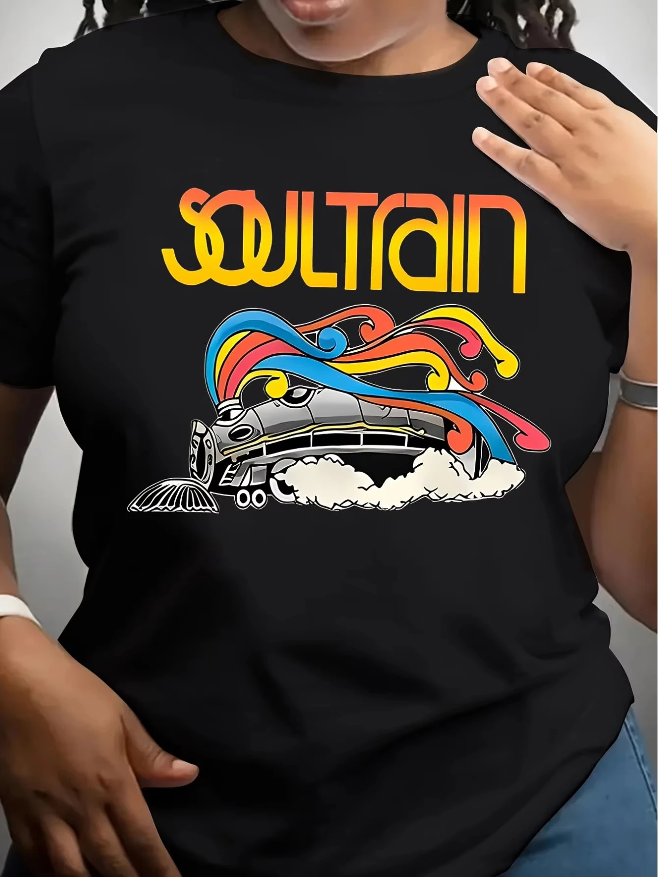 

Summer Soul Train Graphic Cotton T-Shirt Casual O-Neck Short Sleeve T Shirt All-Season Tops Men Oversized Tshirts