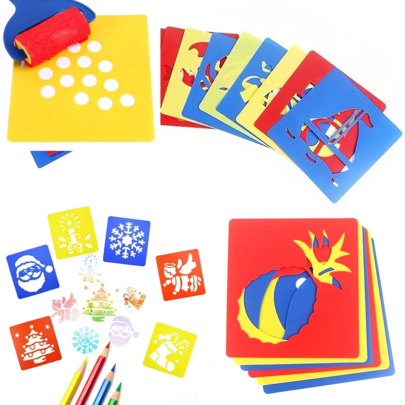 

6 шт., выдолбленный шаблон для рисования, моющаяся многоразовая пластиковая линейка для граффити, инструмент для рисования «сделай сам», креативные аксессуары для рисования ZYF