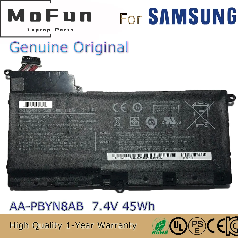 

Brand New Original AA-PBYN8AB 7.4V 45Wh Laptop Battery for Samsung NP530U4B 530U4C-A01 535U4C NP520U4C 530U4B BA43-00339A