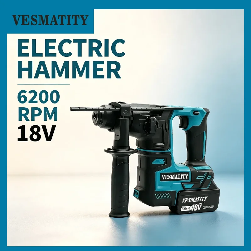 vesmatity-18v-brushless-cordless-hammer-drill-wireless-electric-drilling-tool-for-makita-18v-battery-max-pro-plus