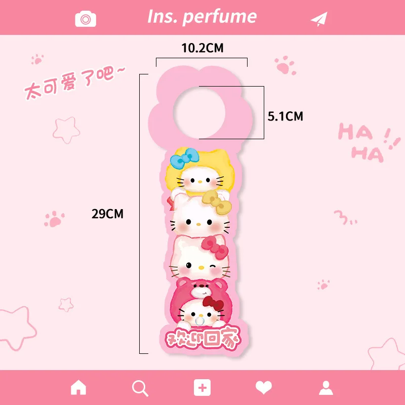 

Creative Alien Sanrio Entrance Door Handle Hanging Hello Kitty Cartoon Household Bedroom Door Cartoon Card Hanging Decoration