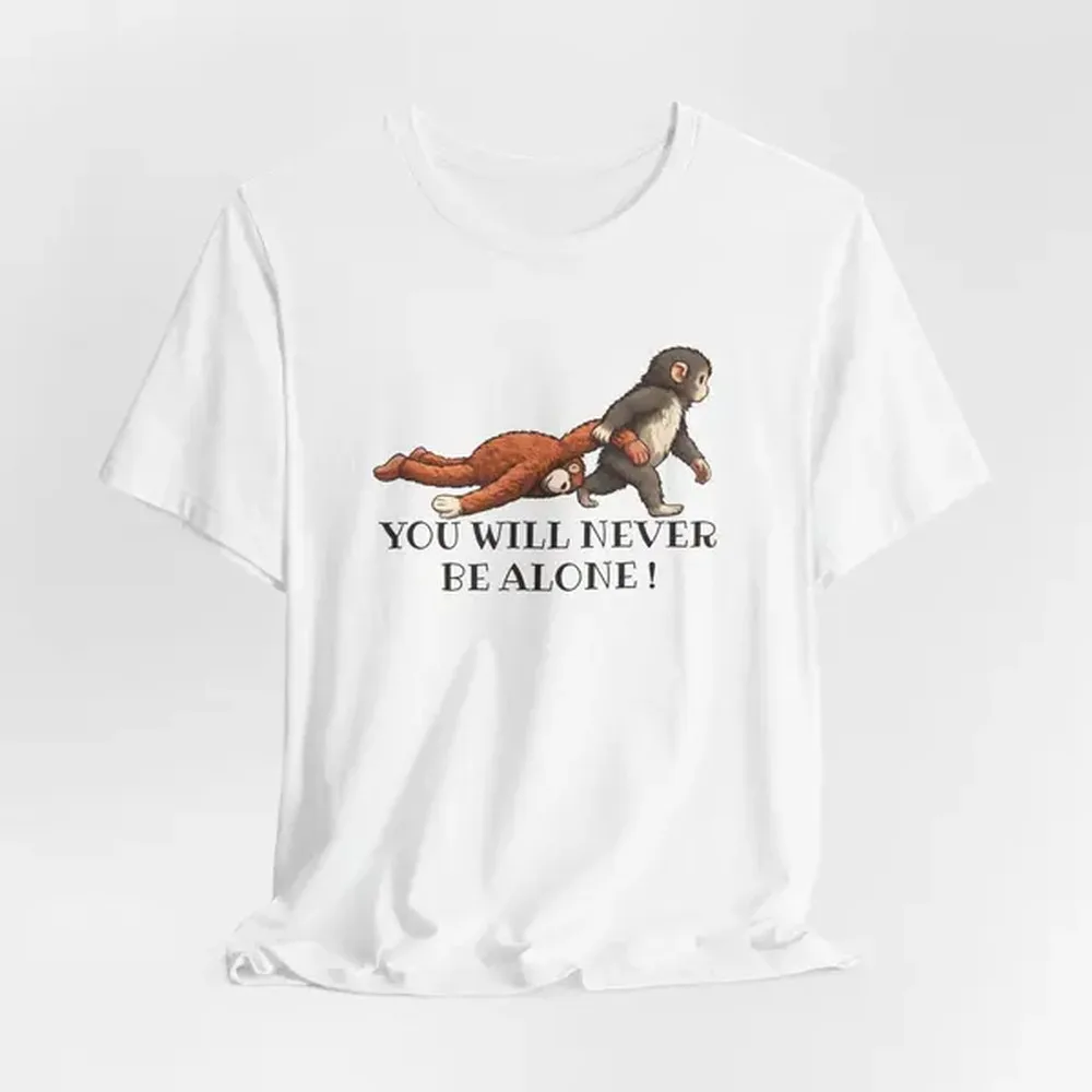 Camiseta Punch The Monkey, camiseta Will Be Alone, meme viral de Snow Macaque, camiseta unisex divertida con diseño de mono bebé lindo