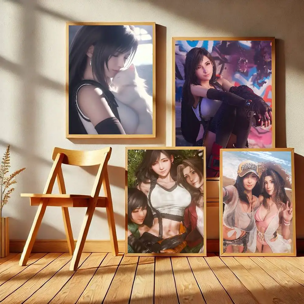 Classic F-Final Game F-Fantasy Tifa Classic Movie Posters HD Quality Poster Wall Art Painting Study Nordic Home Decor