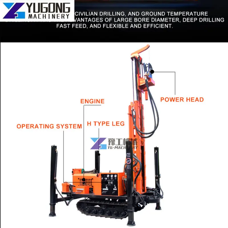 400m Crawler Water Well Drilling Rig Depth Air Compressor Drilling Machine Geotechnical Investigation Drilling Rigs for Sale