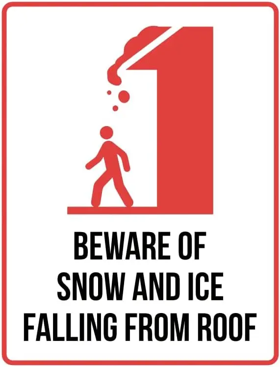 Beware of Snow and Ice Falling From Roof Sign Safety Signs Winter  Metal Tin Garage Man Cave Wall Decor-aluminum
