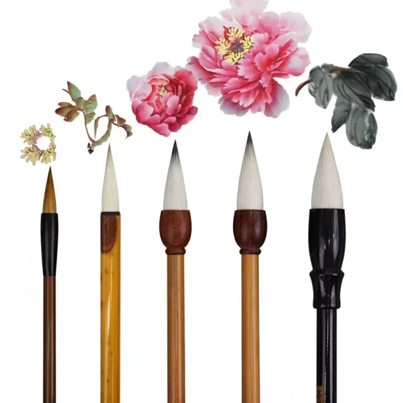 Woolen Hair Chinese Painting Brush Set  Woolen Multiple Hair Professional Landscape Bamboo Flower Peony Painting Brush Pen