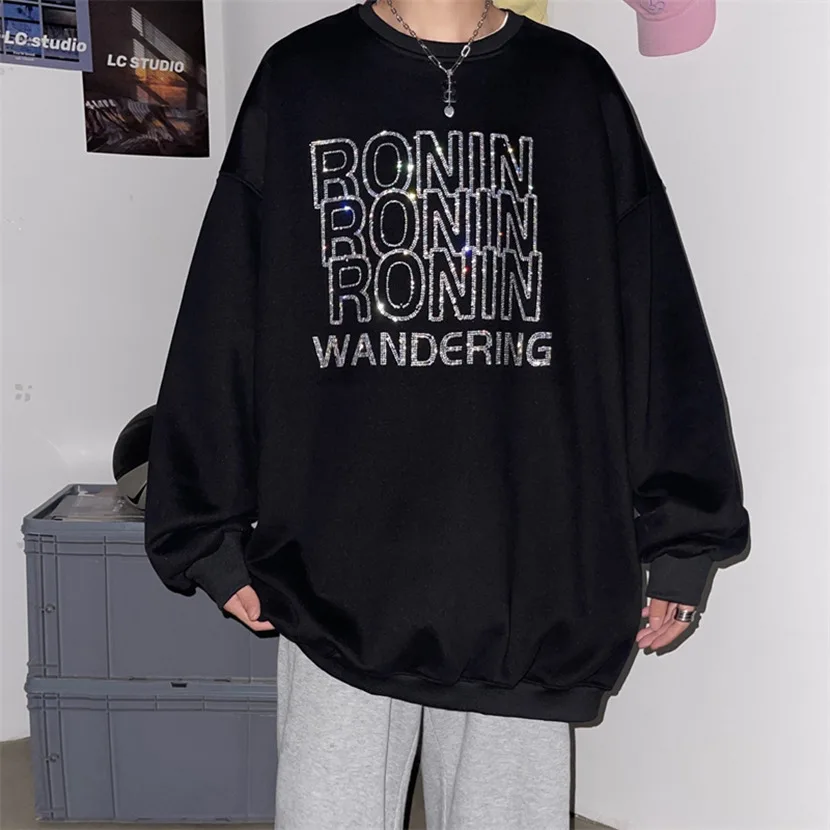 

Couple's Oversize Hoodie Spring Autumn round Neck Pullover Loose Fit Comfortable Streetwear Printed No Iron Treatment Casual ...