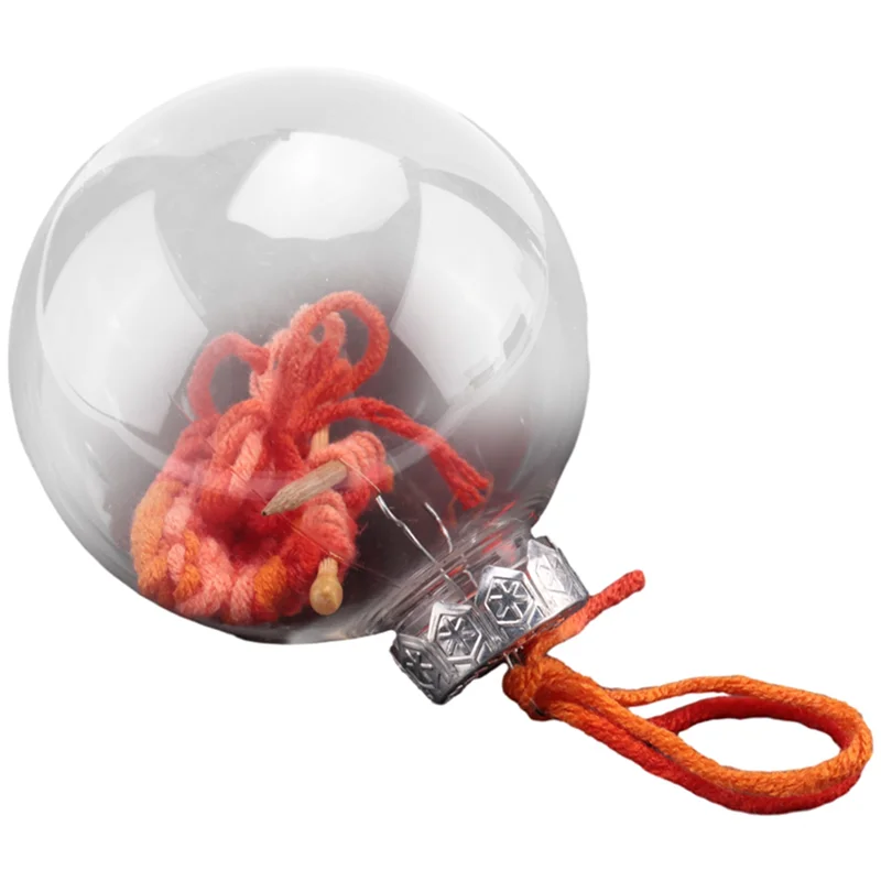 ABWR-Strick-Weihnachtskugel-Ornament – dekorative Kugel-Ornament zum Stricken und Häkeln mit hängendem Reifen – Winterparty A Dura