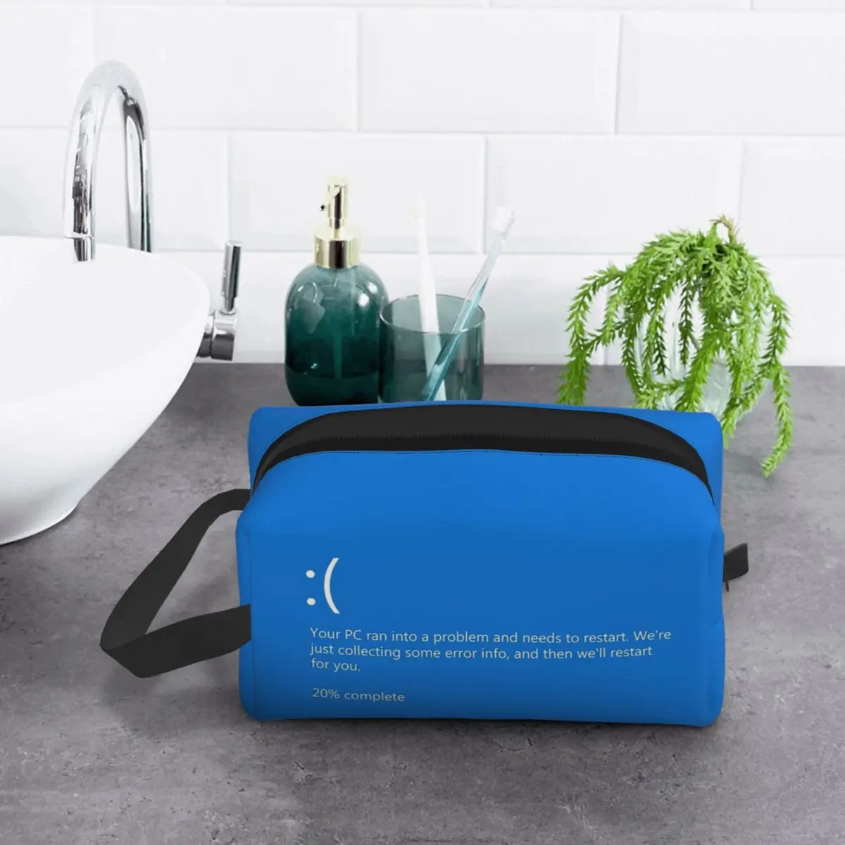 Blue Screen Of Death NEW Makeup Bag Cosmetic Organizer Storage Dopp Kit Toiletry Cosmetic Bag Women Beauty Travel Pencil Case