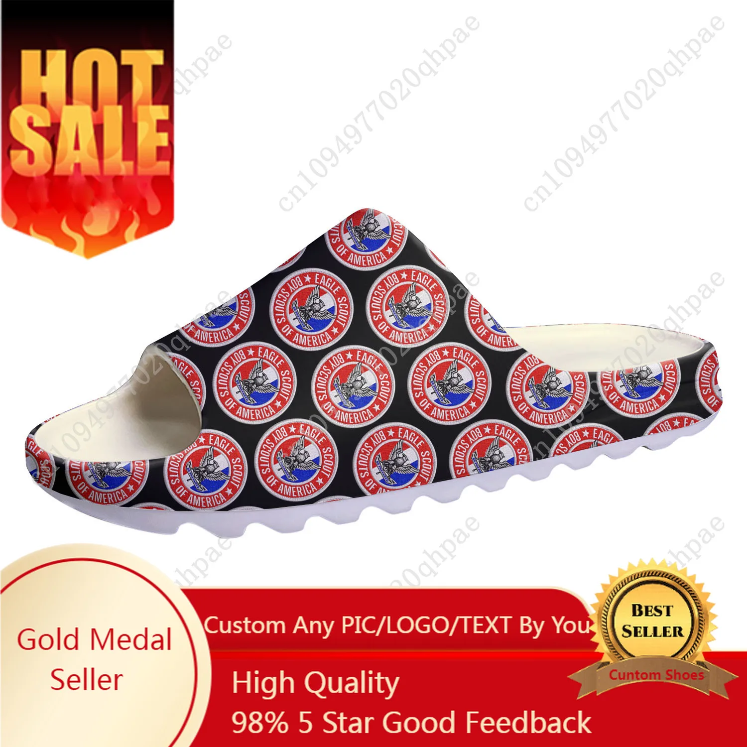 

Eagle Scout Custom Made Soft Sole Sllipers Home Clogs Step On Water Shoes Mens Womens Teenager Bathroom Beach Step In Slliper