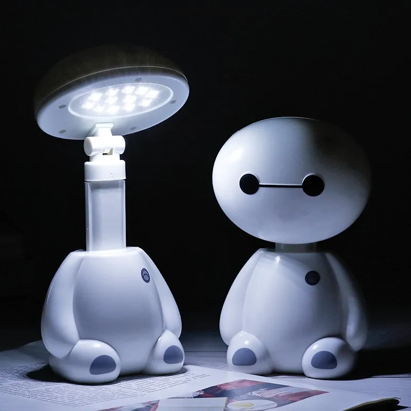 Desk Light Cartoon Desk Lamp Gift for Kindergarten LED Children Table Lamp LED Eye Protection Folding Rechargeable Big White USB