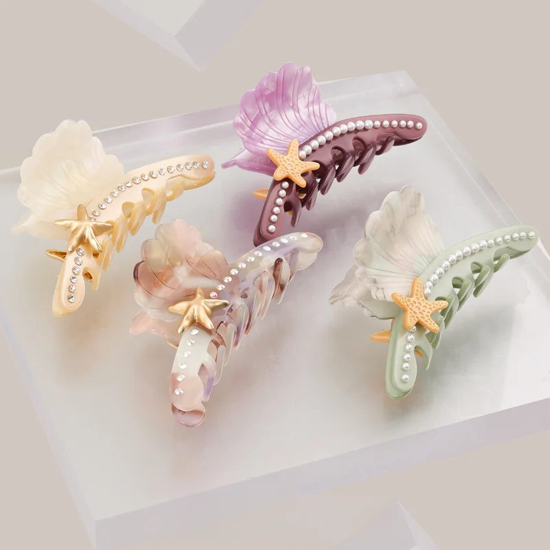 Acetate starfish grab clip, hairpin niche dopamine sweet cool grab clip shark clip hair grab