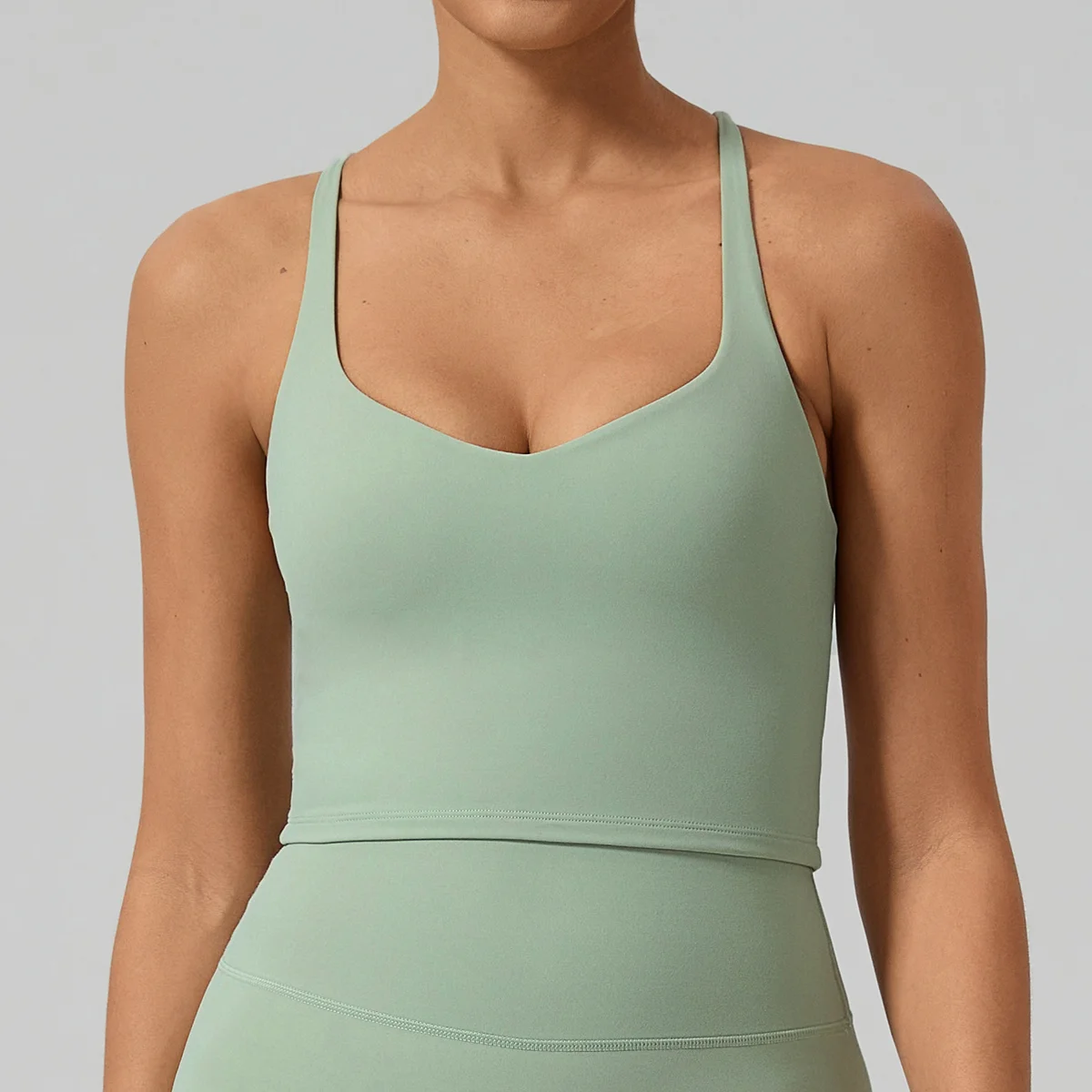 Hearuisavy Women's Gym Fitness Tank Top Cross-Back Quick Dry Sports Vest Close-Fitting Yoga Tank Top For Outdoor Running Female