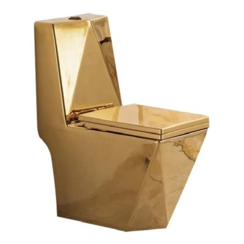Gold toilet electroplated ceramic super swirl siphon water-saving deodorant luxury toilet