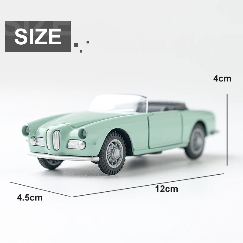 Modelo de coche clásico convertible de aleación fundida a presión 1:36, réplica de vehículo con función de retroceso para colección, regalo, juguete.