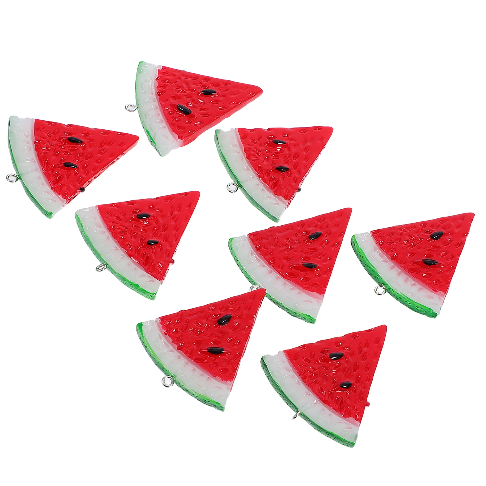 

8pcs Fake Watermelon Slices Resin Mini Artificial Blocks Simulation Food Models Kitchen Decor Party Props Charms Pendant Diy
