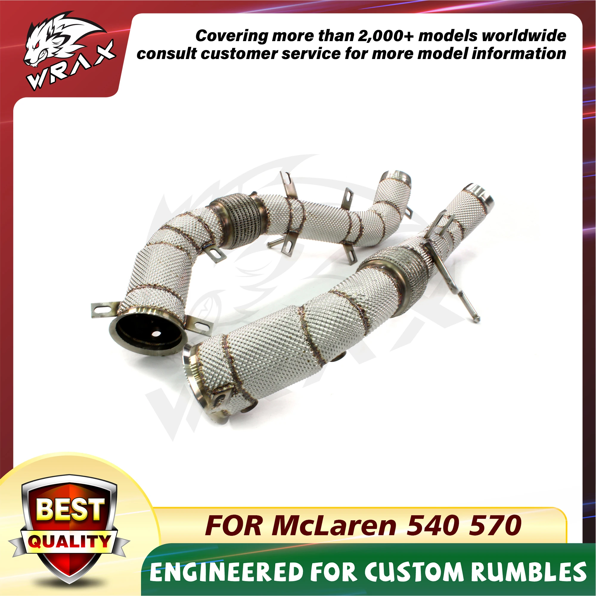 

WRAX Exhaust System High Flow Resonant tube For McLaren 540 570 Pipe downpipe car accessories downpipe