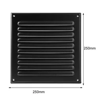 250x250mm Metal Louver Vent Cover Square Vent Exterior Wall Grille Cover Heating Cooling & Vents Plate Insect Screen Cover 5