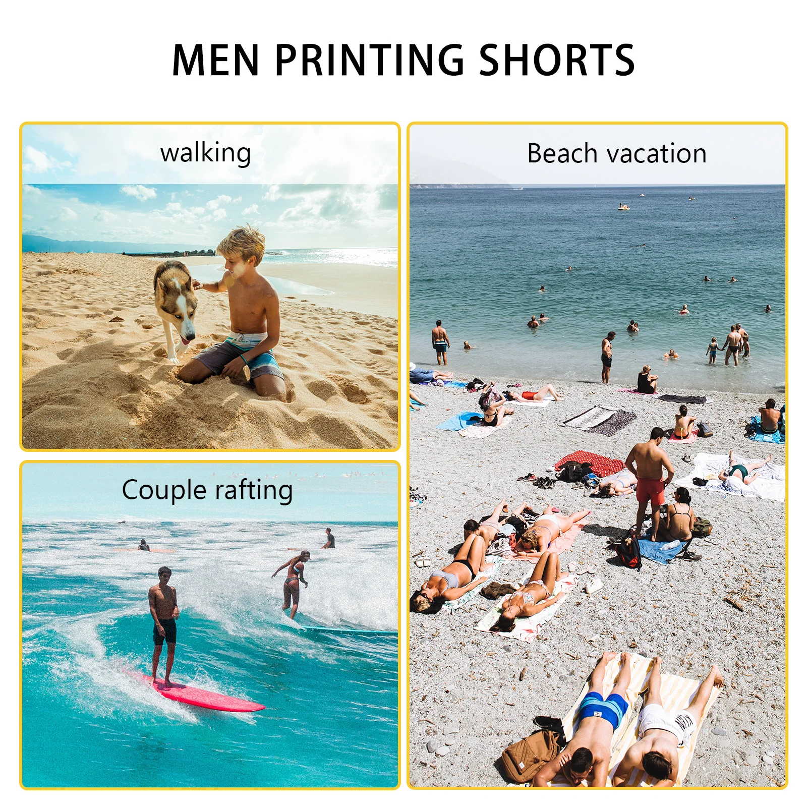 

1Pair Men Printing Shorts Stylish Comfortable Beachwear Quick Drying Breathable Swimming Trunks Men Summer Shorts