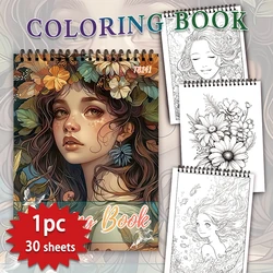 1pc,Adult Coloring Book-30 Different Patterns,100gsm,11.2x8.3 “Stress Relief,Easter,Birthday,Valentine's Day Gift