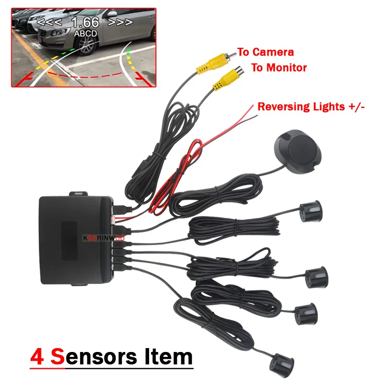 Koorinwoo Intelligent System For Cars Parktronic 4/6/8 Dynamic Smart camera Rear Parking Sensors Alert Front Cameras Car-Styling