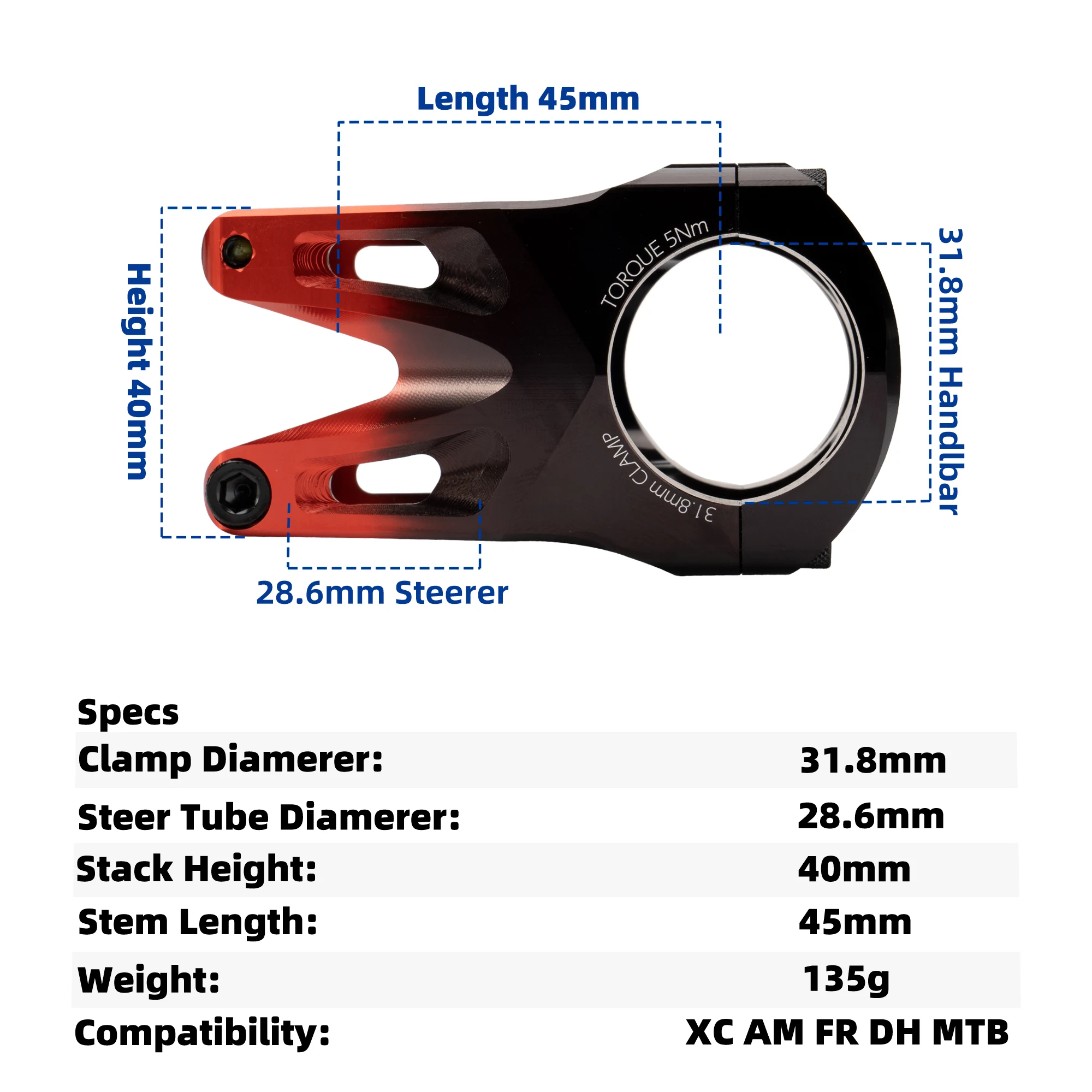 MIXED 31.8mm CNC Alunimum Stem 45mm Length Road MTB Bike Stems Riser Handlebar Pipe Short Power Free Headset Cover