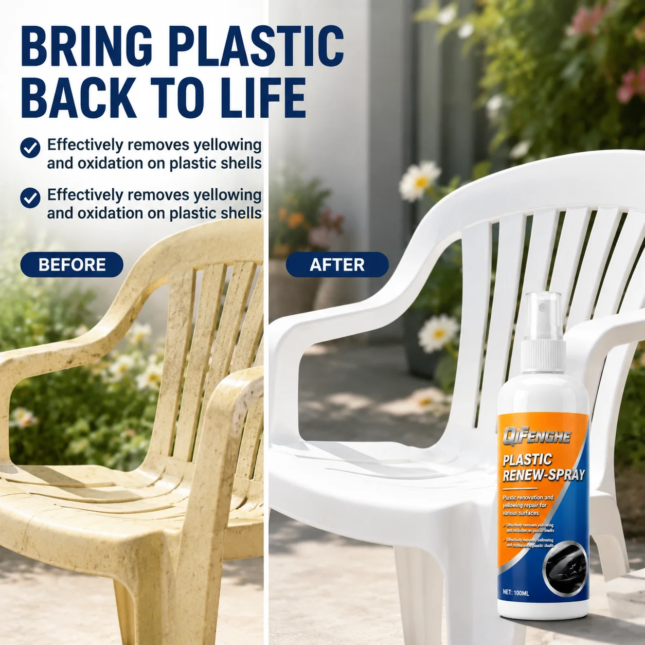 Anti-Yellow Plastic Refinish Agent Clean Oxidation Layer Refresh Weathered Plastic Surfaces Long Lasting Bright Protection