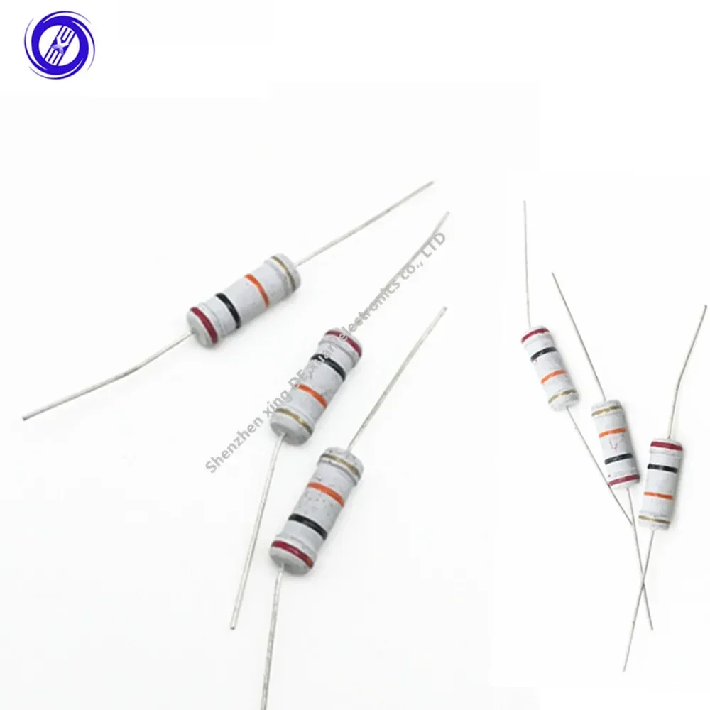 50pcs Metal Oxide Film Resistor 2W 5% 1R 1.2 1.5 1.8 2R 2.2 2.4 2.7 3R 3.3 3.6 3.9 4.3 4.7 5.1 5.6 6.2 6.8 7.5 8.2 9.1 R Ohm