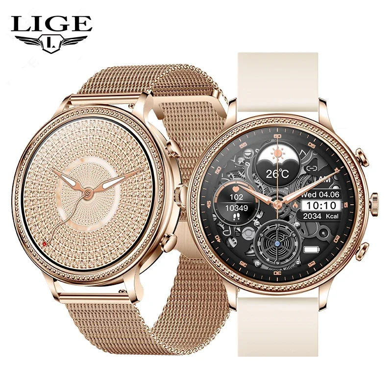 

LIGE Luxury Smart Watch 2025 For Women Bluetooth Call Connected Phone Womens Watch Health Monitor Sports Smartwatches Women Gift