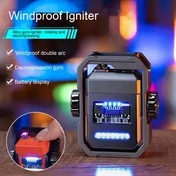 Fidget Spinner Igniter Electric Arc Lighter Metal Lighter LED Light Pulse Flameless Igniter USB Charging Creative Gift