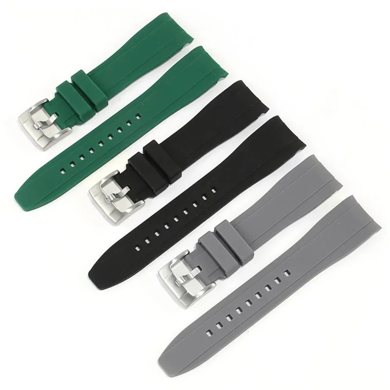 18 20 22mm Waterproof Silicone Rubber Strap Black Gray Green Wristband Arc Interface For Seiko CITIZEN Watch Chain