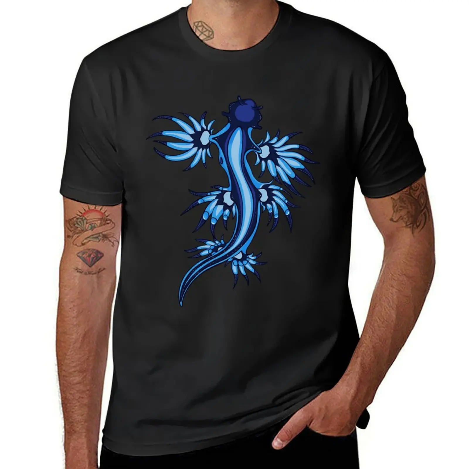 

Nudibranche Exotique Glaucus Atlanticus Bleu et Blanc . classique T-Shirt Luxury man oversized graphic tee outfits for men