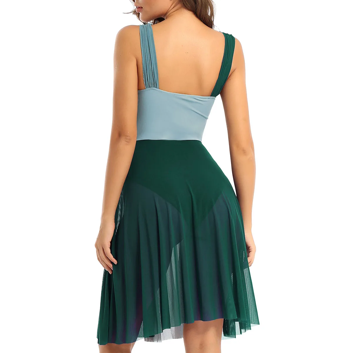 Moderno vestido de dança lírica contemporânea feminino sem mangas cor bloco ballet collant vestido novo palco desempenho dança traje