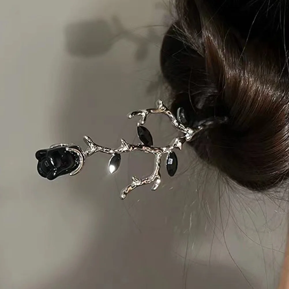 

2 Pcs Hair Pin Metal Flower Hairpin Rose Chinese Retro Hairpins Bride Wedding Accessories