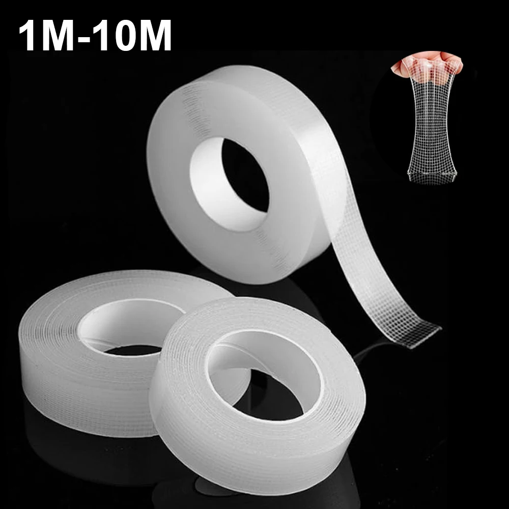 

Прозрачная двусторонняя нано-лента 1-10 м, съемная сверхпрочная клейкая водонепроницаемая сверхпрочная липкая лента, сверхпрочная двухсторонняя лента