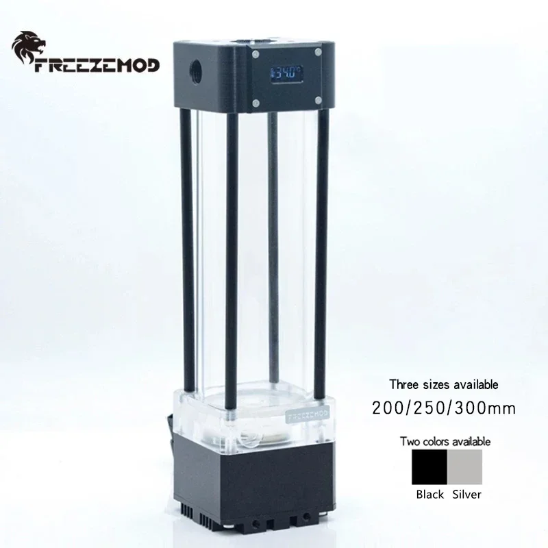 FREEZEMOD คอมพิวเตอร์ Water Cooling ปั๊มอ่างเก็บน้ํา Combo พร้อมจอแสดงผลอุณหภูมิ LCD 800L/H AIO ถังน้ํา Res 200 มม./250 มม./300 มม.