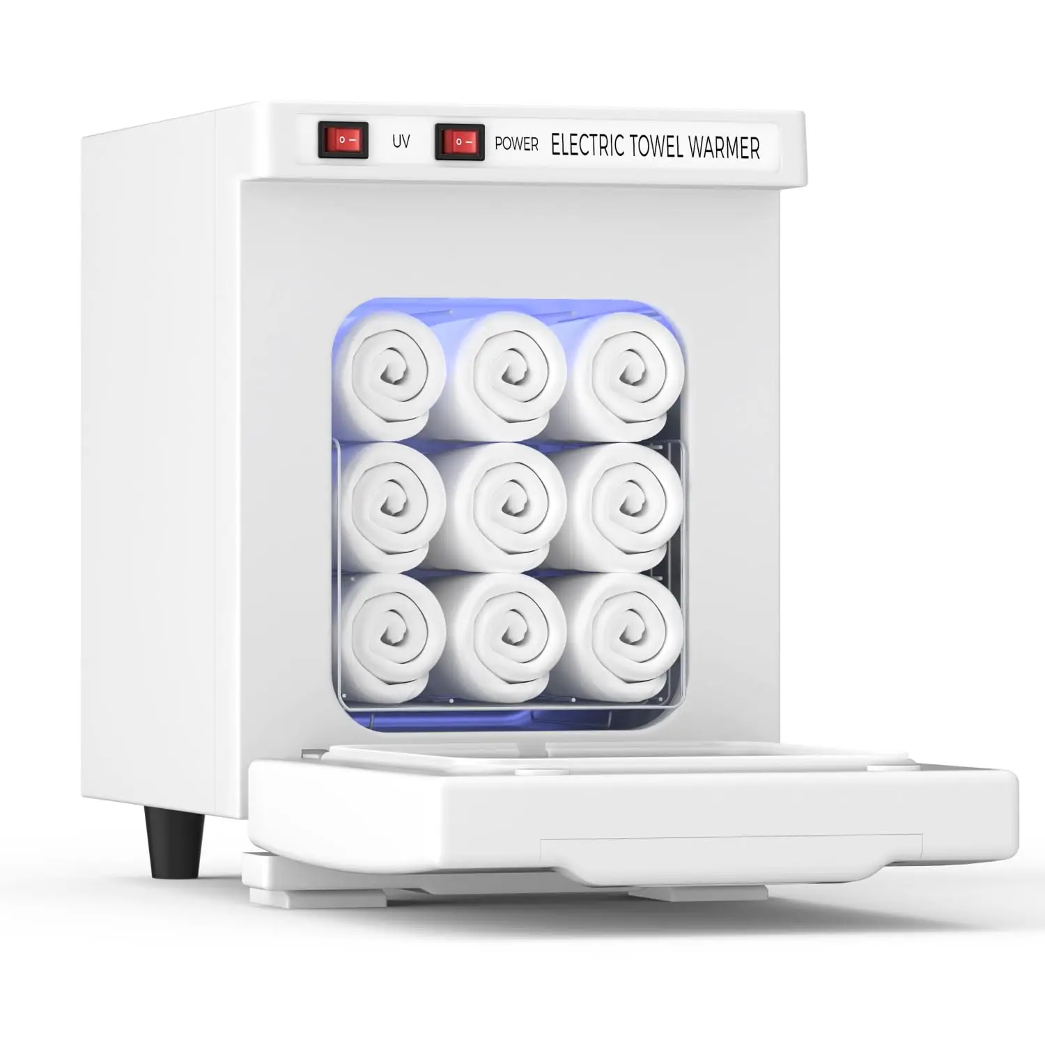 

5L White Towel Warmer, 2-in-1 Mini Spa Cabinet for Small Salons & Home Use, Holds 10-15 Towels