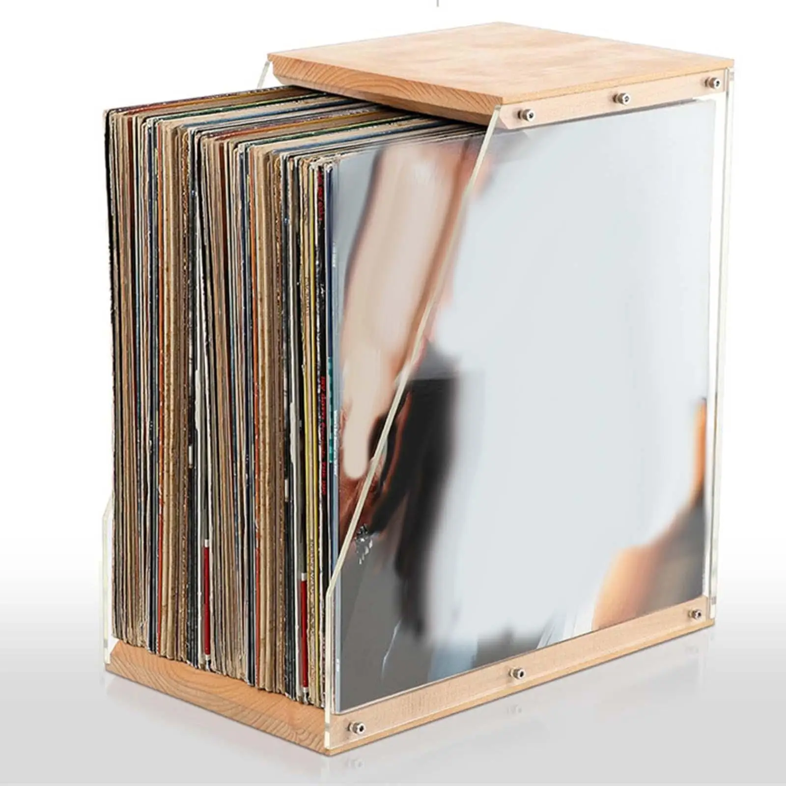 Bureau portable transparent moderne, albums en bois T1