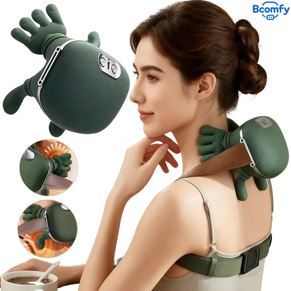 

Массажер для шеи и плеч для облегчения боли Машина для массажа спины шиацу с бионическим подогревом для расслабления глубоких тканей мышц