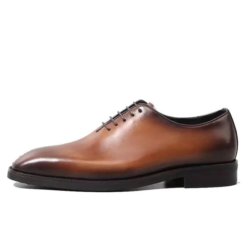 

Leather Men Shoes Oxford Wedding Shoes Men Business Casual Leather Dress Height Increase Top