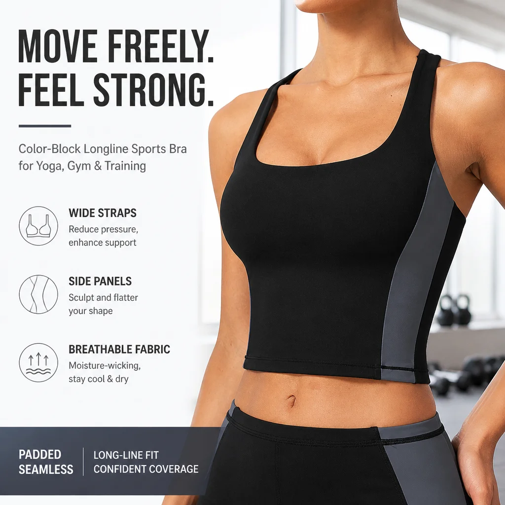 Damen-Sport-BH mit Farbblock-D – Yoga Blocks Bewertung und Preis
