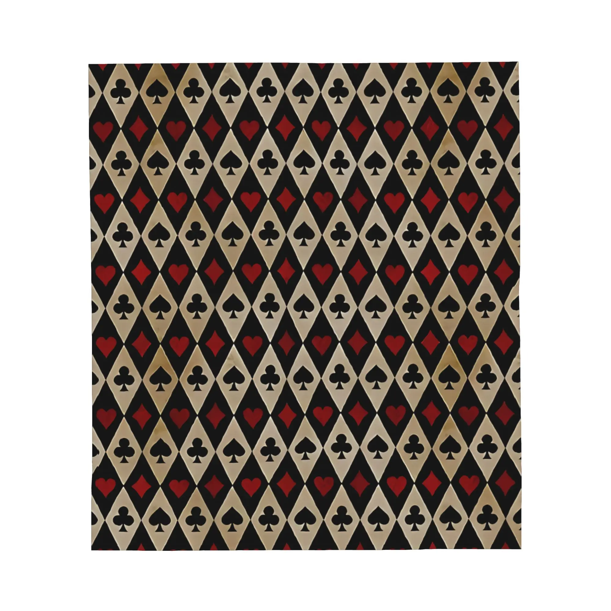 1PC Deck Of Cards Playing Cards Pattern Blanket Throw Super Cosy Plush Living Room Sofa