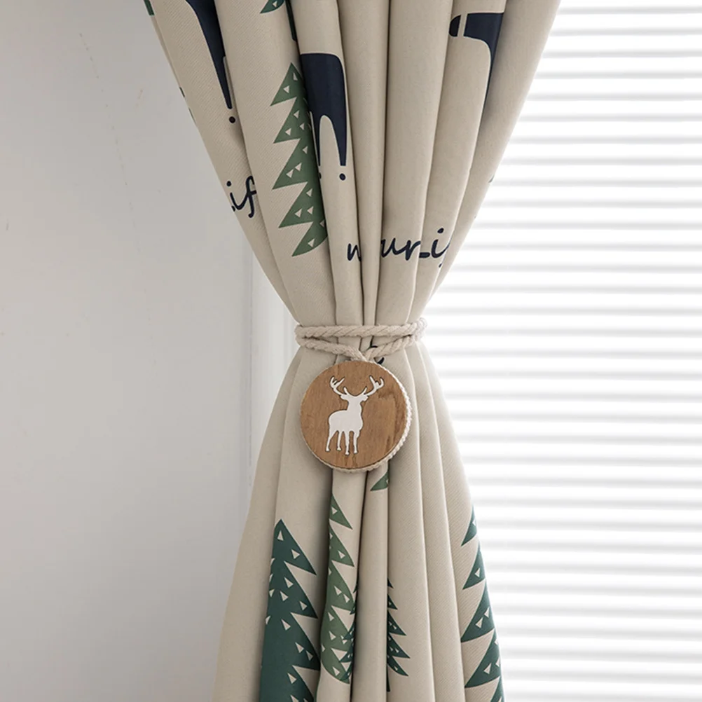 

1Pcs Elk Printing Window Blackout Curtain 100x200cm Chic Pastoral Style Room Darkening Curtain Soft Smooth Polyester for Kids