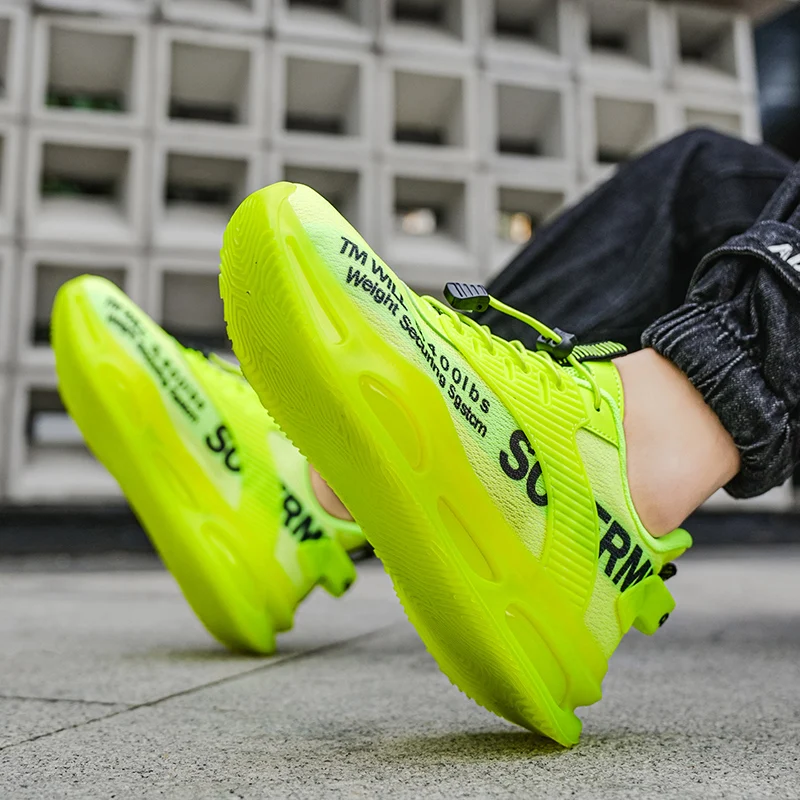 

YRZL/мужская дышащая прогулочная обувь, кроссовки с сеткой, нескользящая удобная спортивная обувь для мужчин, уличная походная спортивная повседневная обувь