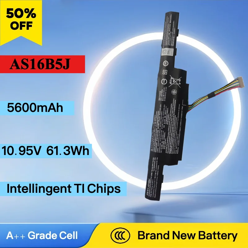 Brand New 10.95V 5600mAh AS16B5J AS16B8J Laptop Battery For Acer Aspire F15 F5-573G E15 E5-575G-51VI/53VG A315-21 A315-31