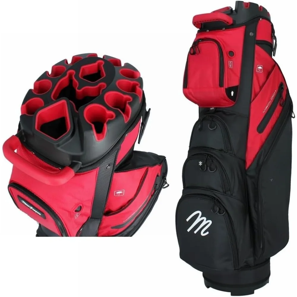 

Ultimate Divider System Cart Bag with 14 Way Organizer Divider Top and Individual Club Locking Slots