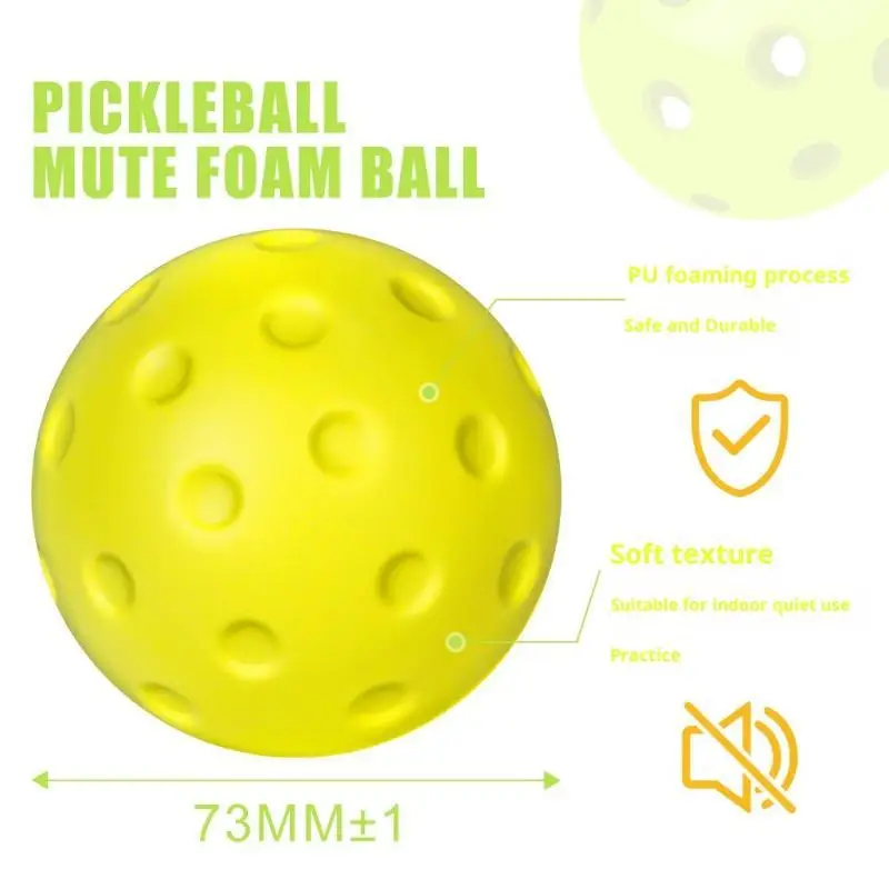 Silent Pickleball Balls Quiet Foam Pickleballs Practice Balls With Exact Real Ball Bounce Soft PU Pickleball Ball For Indoor Use